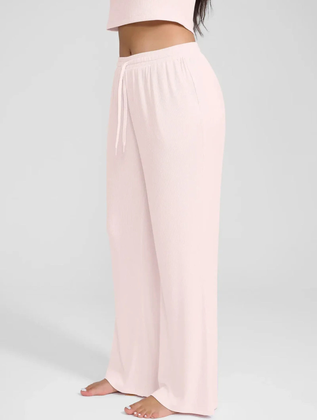 Wide Leg Ribbed Lounge Pants