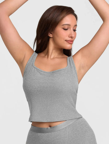 Square Neck Ribbed Tank