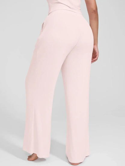 Wide Leg Ribbed Lounge Pants
