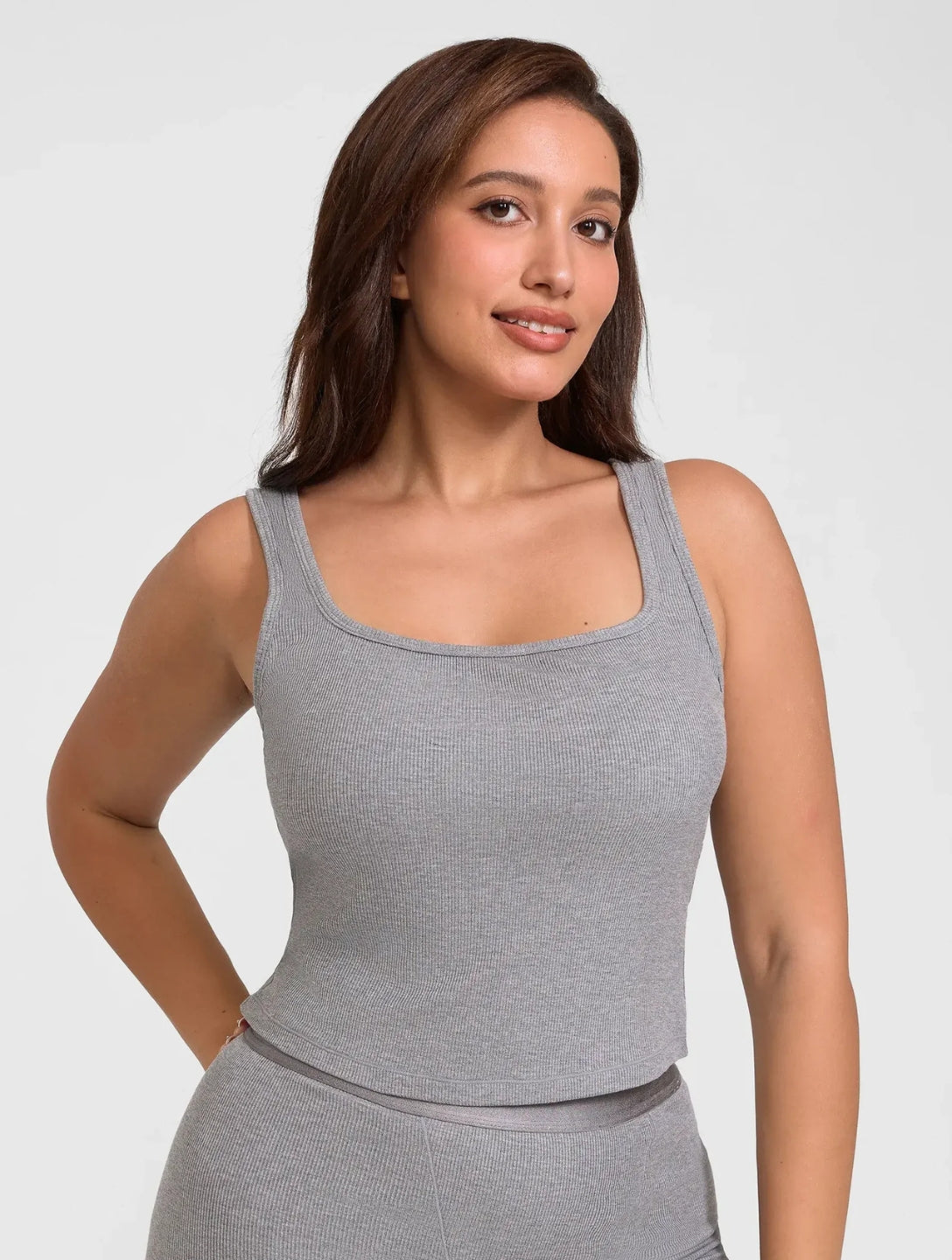 Square Neck Ribbed Tank