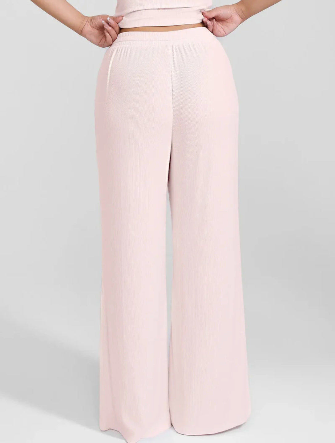 Wide Leg Ribbed Lounge Pants
