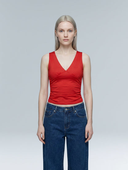 V-Neck Ruched Top