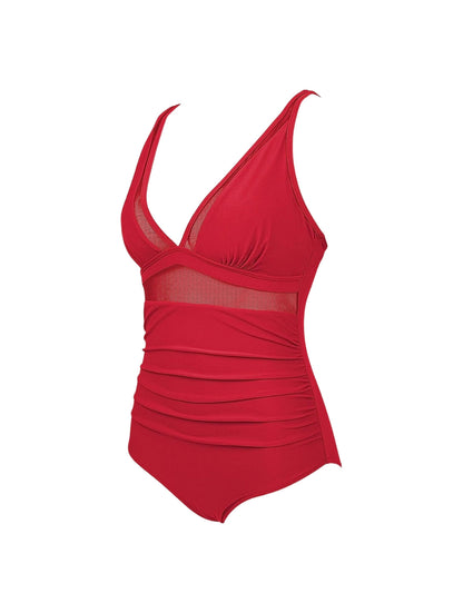 The Sculpting V-Neck Mesh Suit