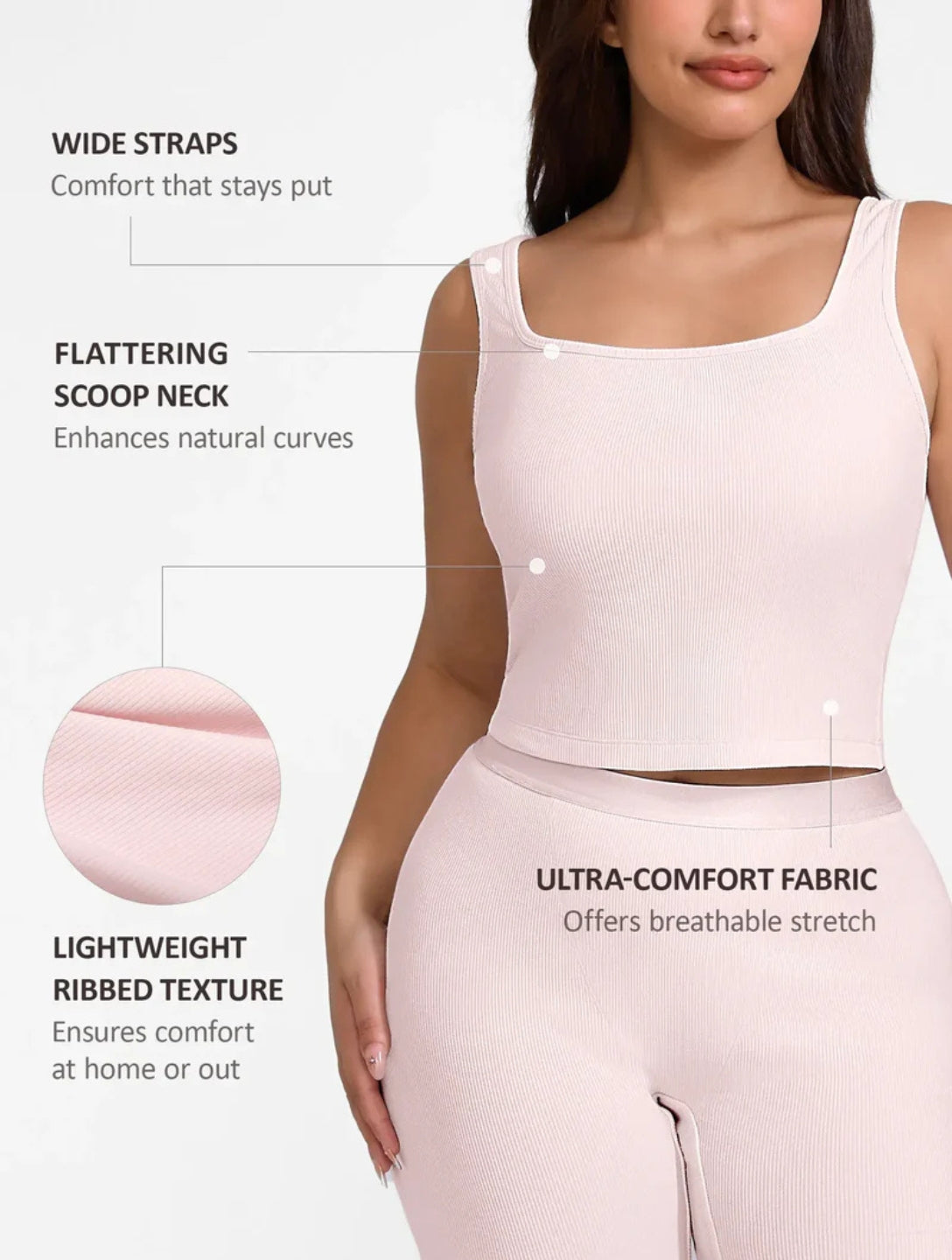 Square Neck Ribbed Tank
