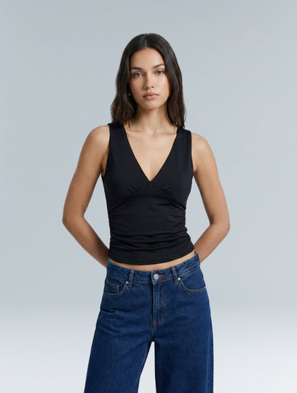 V-Neck Ruched Top