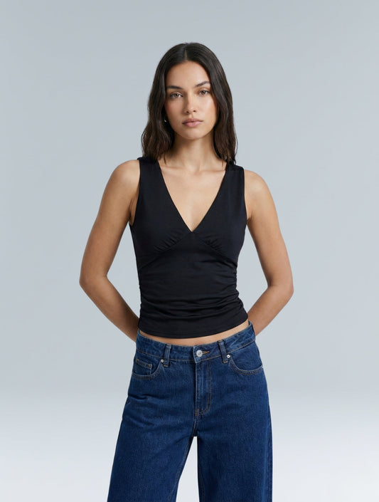 V-Neck Ruched Top