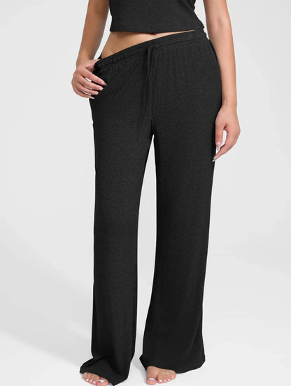 Wide Leg Ribbed Lounge Pants
