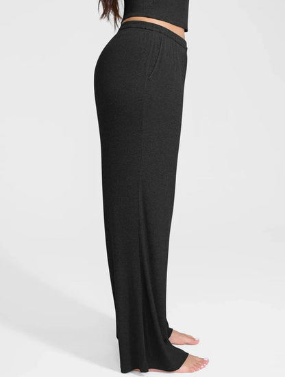 Wide Leg Ribbed Lounge Pants