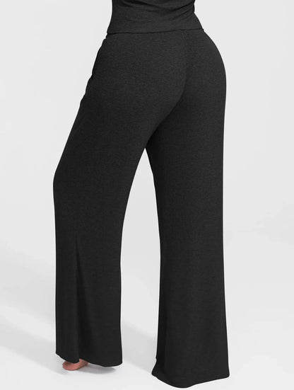 Wide Leg Ribbed Lounge Pants