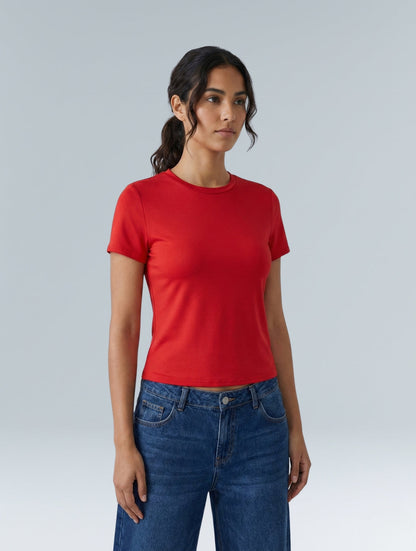 Short Sleeve Crew Neck Top