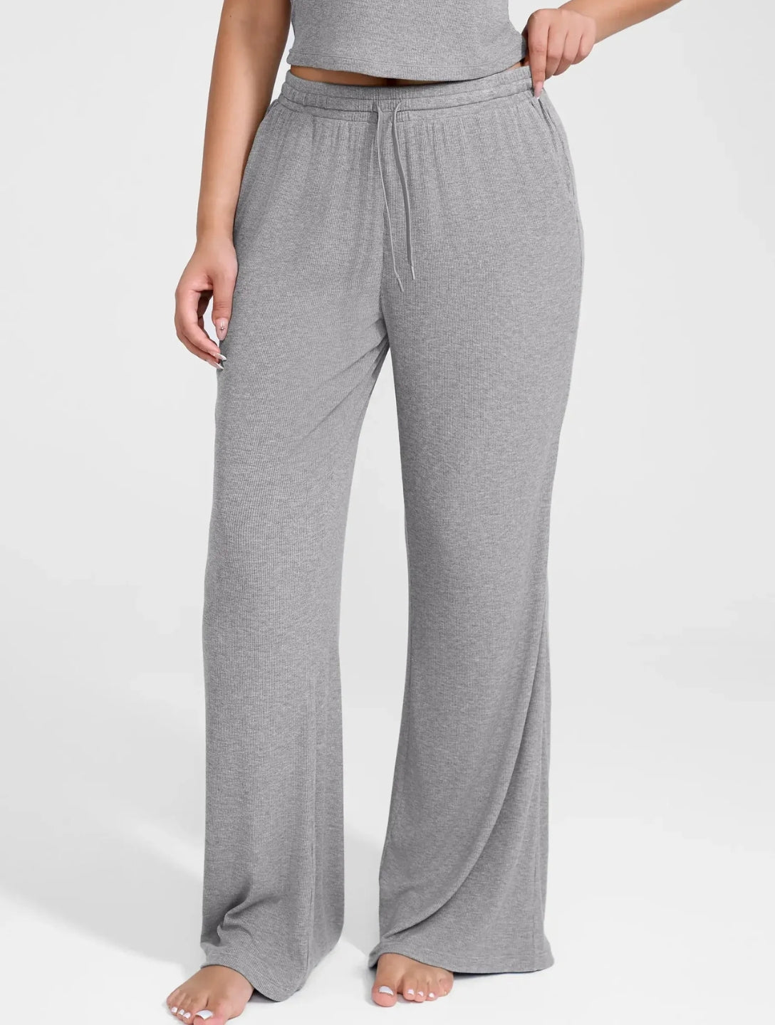 Wide Leg Ribbed Lounge Pants