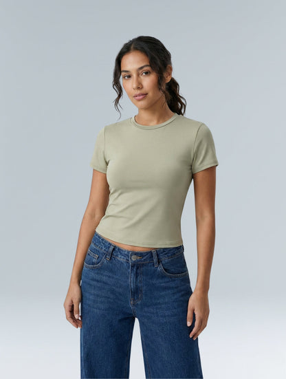 Short Sleeve Crew Neck Top