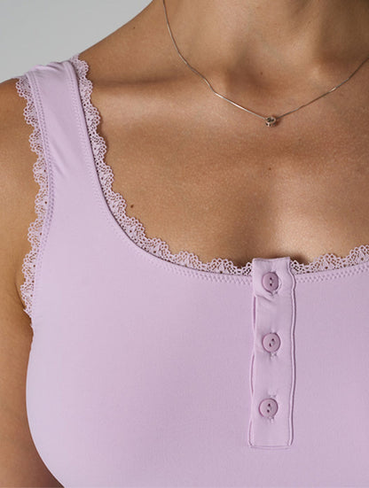 The Smooth Lace Henley Bodysuit