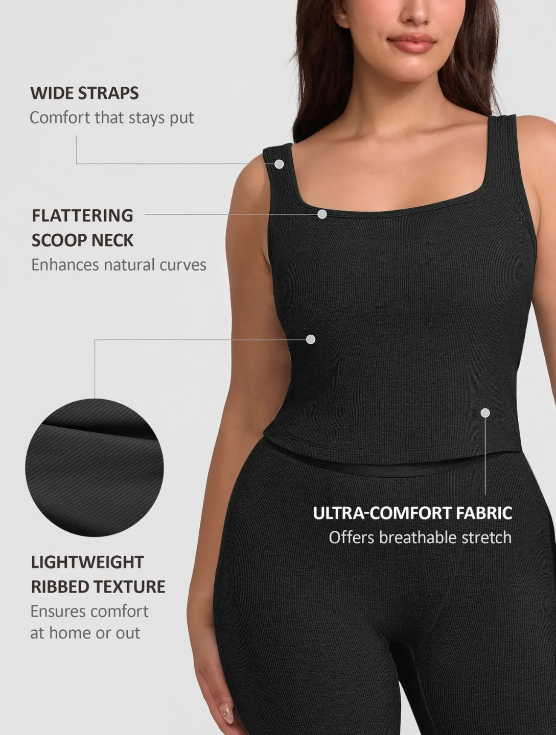 Square Neck Ribbed Tank