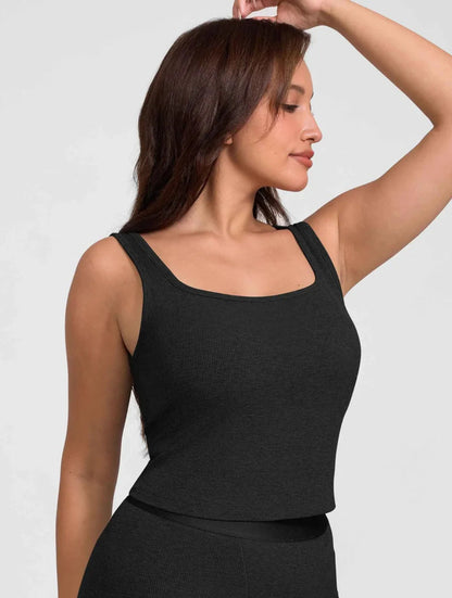 Square Neck Ribbed Tank