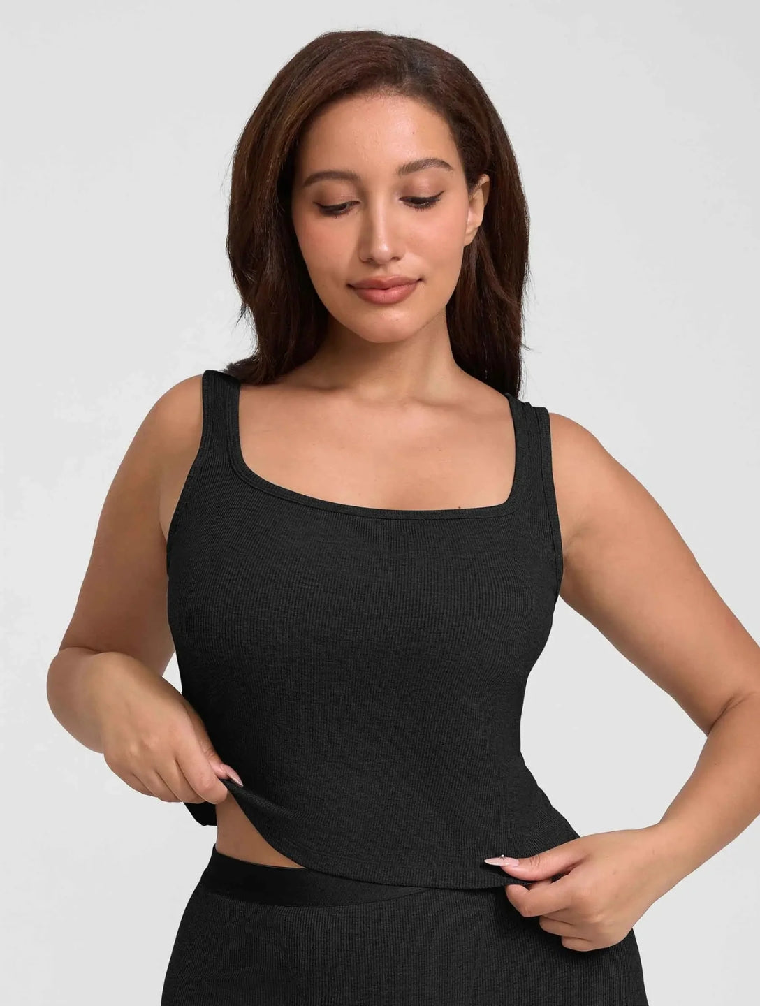 Square Neck Ribbed Tank