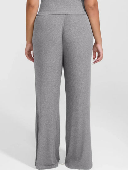 Wide Leg Ribbed Lounge Pants