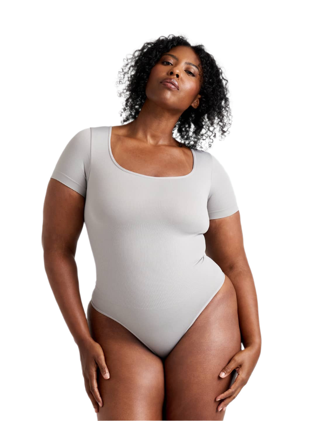 Square Neck Thong Bodysuit